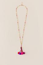 Francesca's Caicos Pom Pom Necklace - Multi