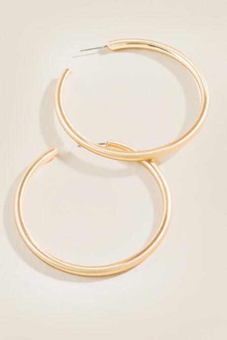 Francesca's Jodie Tube Hoop Earrings - Gold
