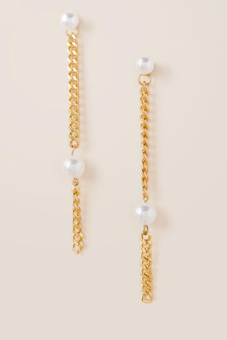 Francesca's Thorin Pearl Chain Drop Earring - Pearl