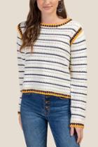 Francesca's Bethenny Crochet Stitch Sweater - Ivory