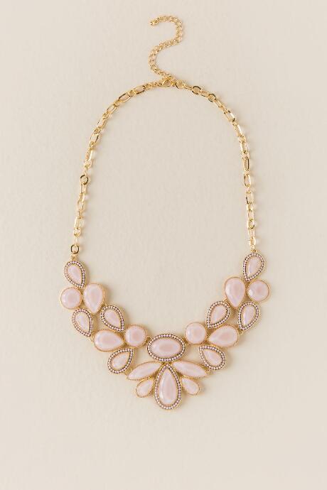 Francesca's Darcie Mixed Shape Statement Necklace - Blush