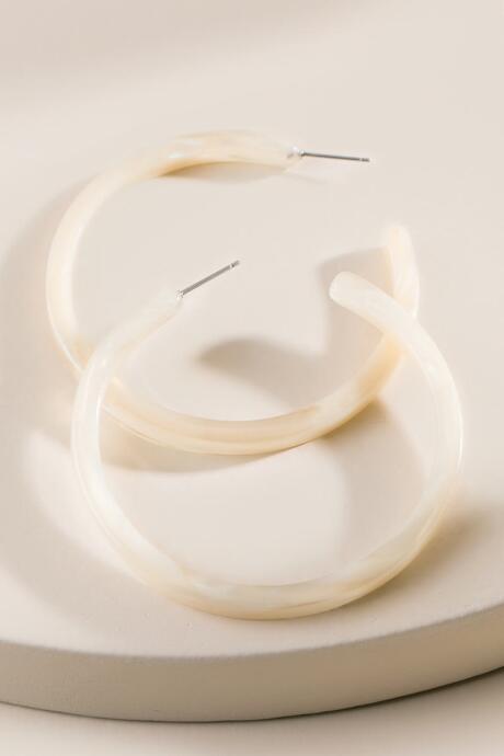 Francesca's Anaya Open Hoop Earrings - Ivory