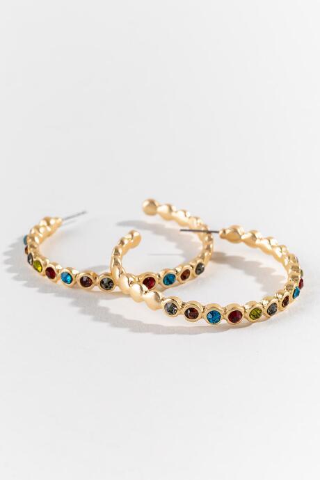 Francesca's Sidney Scalloped Hoops In Multi - Multi