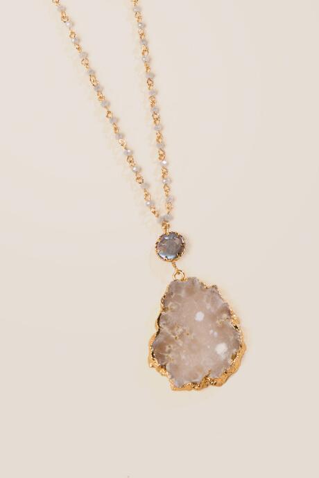 Francesca Inchess Eldreda Druzy Pendant In Gray - Gray