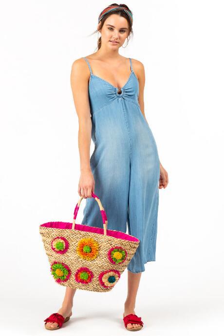 Francesca Inchess Veronica Chambray Culotte Jumpsuit - Chambray