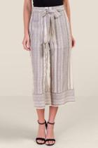 Francesca's Delaney Self Belted Culotte Pants - Chambray