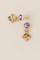Francesca's Milam Diamond Drop Earring - Lavender