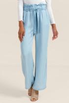 Francesca's Jasper Wide Leg Paperbag Palazzo Pant - Medium Wash