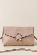 Francesca's Mazikeen Embossed Snake Print Crossbody Clutch - Rose