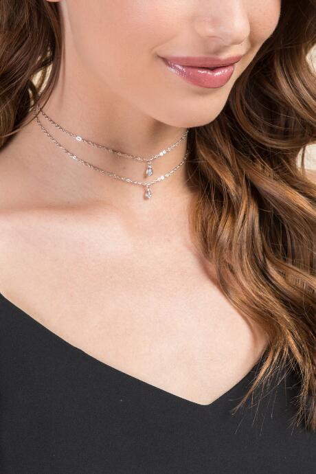 Francesca's Riley Delicate Layered Choker - Silver
