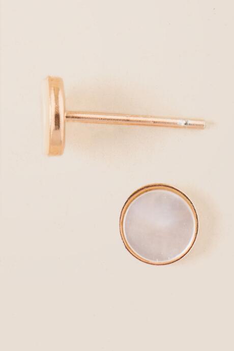 Francesca's Krista Circle Stud Earring - Pearl