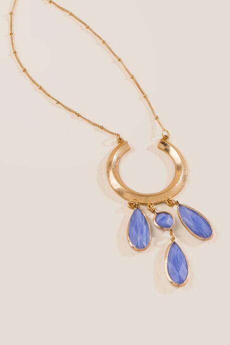 Francesca Inchess Delilah Crescent Pendant - Periwinkle
