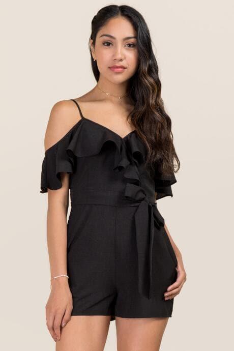 Mi Ami Olena Cold Shoulder Romper - Black