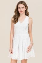 Francesca's Diana Corded Lace A-line Dress - White