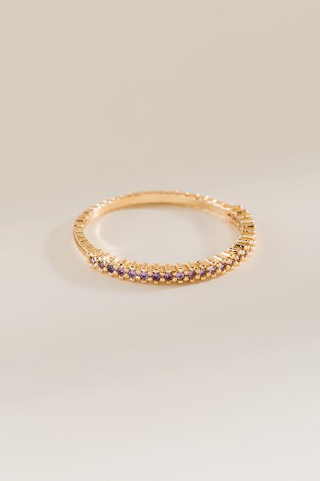 Francesca's Audrey Inset Stones Delicate Ring - Lavender