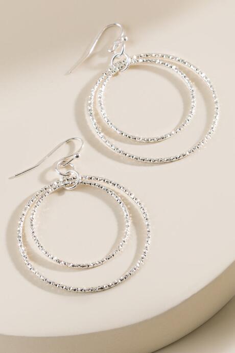Francesca's Janiyah Silver Circle Earrings - Silver