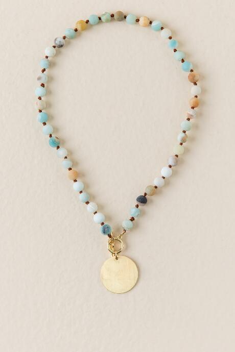 Francesca's Gianna Amazonite Beaded Necklace - Olive