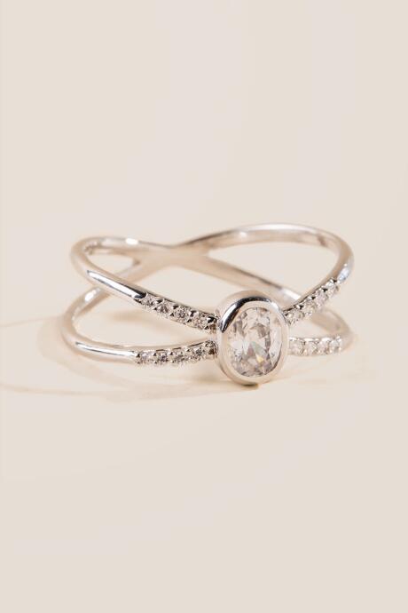 Francesca's Rhea Cubic Zirconia Ring In Silver - Silver