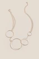 Francesca's Isabelle Open Circle Statement Necklace - Silver