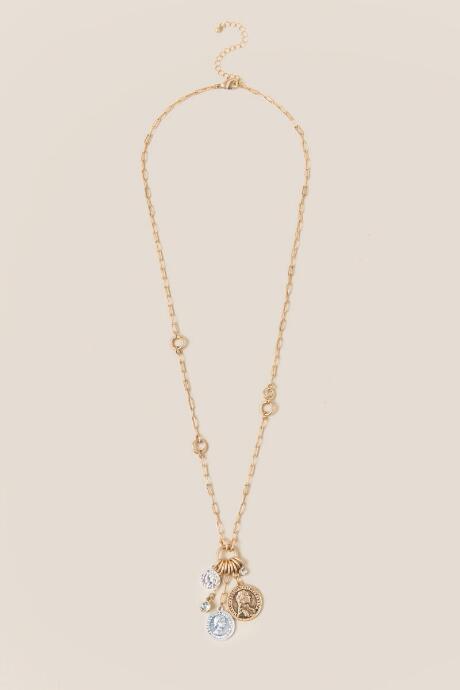 Francesca Inchess Alyin Coin Charm Cluster Pendant - Mixed Plating