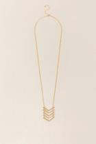 Francesca's Reese Pav Chevron Pendant Necklace - Gold