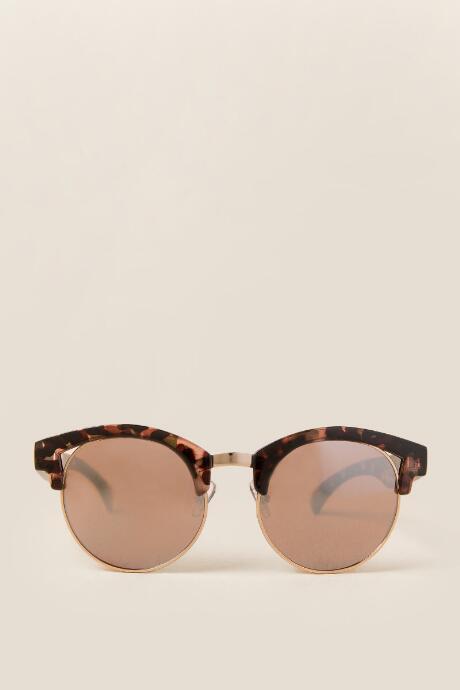 Francesca's Paz Tortoise Sunglasses - Rose/gold