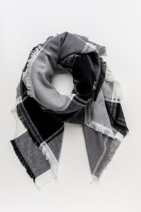 Francesca's Blair Checkered Scarf - Black/white