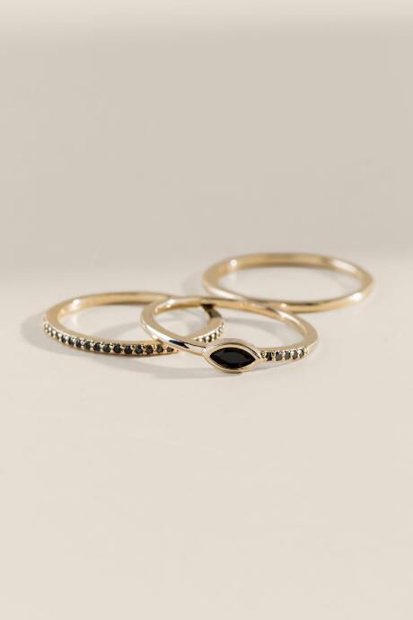 Francesca's Stephanie Ring Set - Black