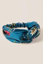 Francesca's Guiliana Floral Headwrap In Teal - Teal
