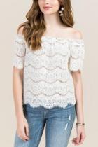 Francesca's Riley All Over Lace Top - White
