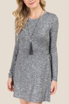 Francesca's Beckett Tie Side Hacci Dress - Black/white