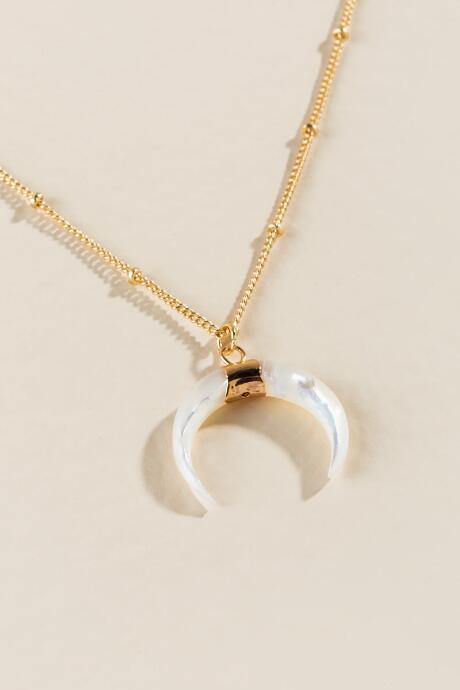 Francesca's Tara Bull Horn Pendant - Iridescent