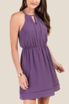 Francesca Inchess Carissa Keyhole A-line - Vintage Purple