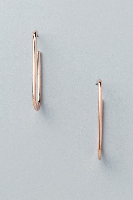Francesca's Nerys Metal Bar Drop Earring In Rose Gold - Rose/gold