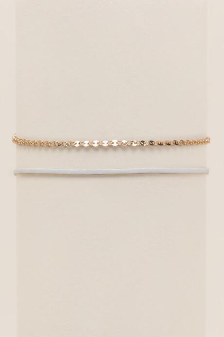 Francesca's Angelica Chain And Leather Choker - White