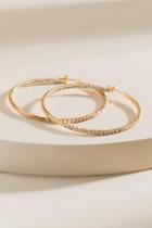 Francesca's Josephine Crystal Hoop Earrings - Crystal