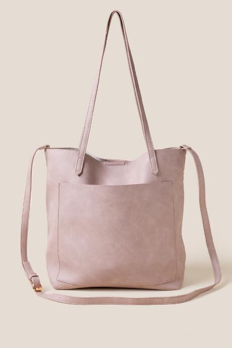 Francesca's Rosie Soft Vegan Leather Tote In Mauve - Mauve