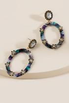 Francesca's Shayla Open Oval Drop Earrings - Pine