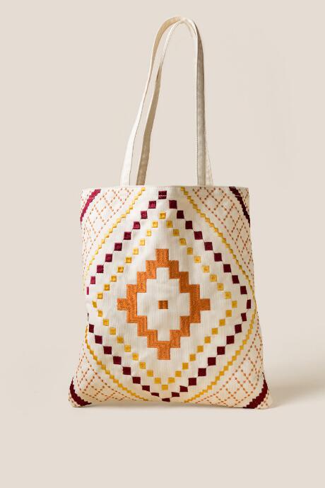 Francesca Inchess Zahra Ikat Tapestry Tote - Natural