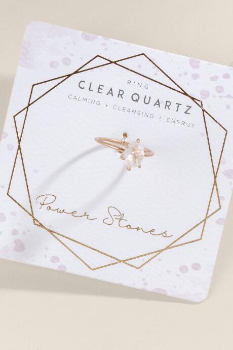 Francesca's Clear Quartz Power Stone Ring - Clear