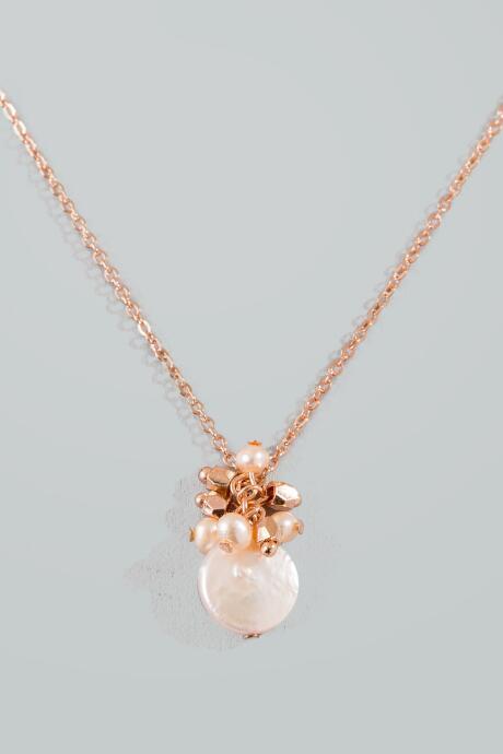Francesca Inchess Adrinna Pearl Cluster Pendant - Rose/gold