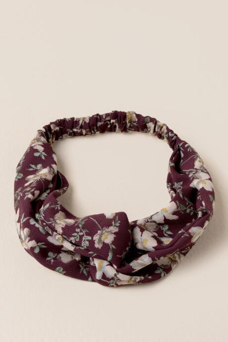 Francesca's Leona Floral Headwrap - Brown