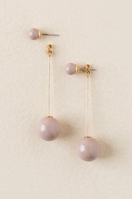 Francesca's Karla Linear Ball Drop Earring - Mauve