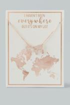 Francesca's World Map Rose Gold Pendant Necklace - Rose/gold