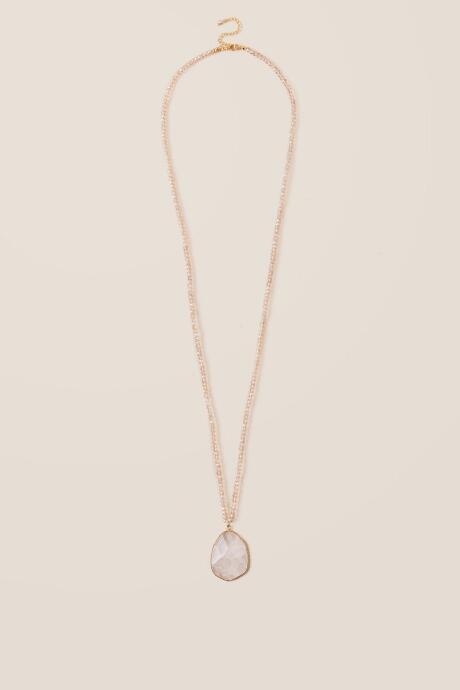 Francesca Inchess Victoria Beaded Quartz Pendant - Crisp Champagne