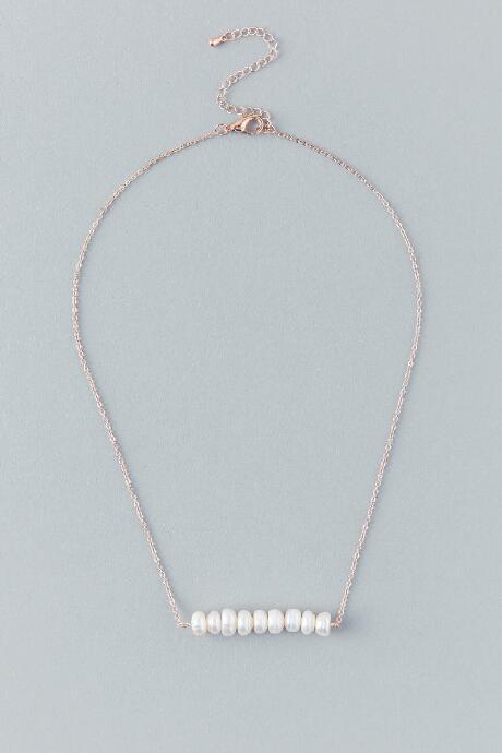 Francescas Salma Pearl Bar Necklace - Pearl