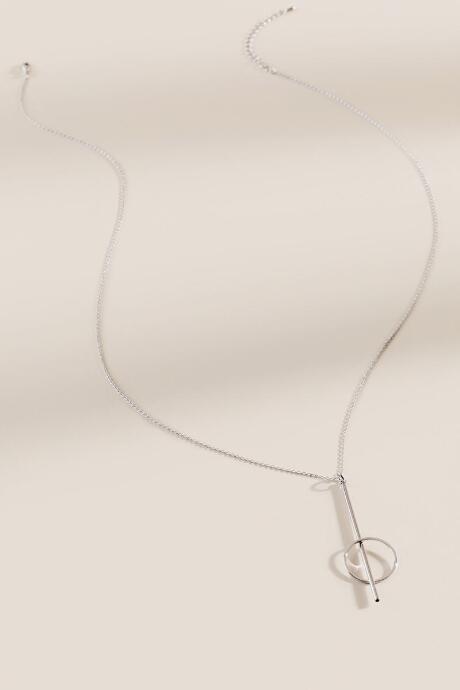 Francesca's Ariana Open Circle Pendant Necklace In Silver - Silver