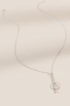 Francesca's Ariana Open Circle Pendant Necklace In Silver - Silver