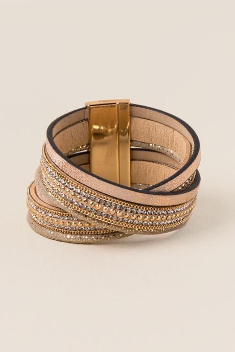 Francesca's Malena Wrap Bracelet - Rose/gold