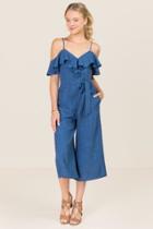 Blue Rain Annabelle Cold Shoulder Gaucho Jumpsuit - Lite